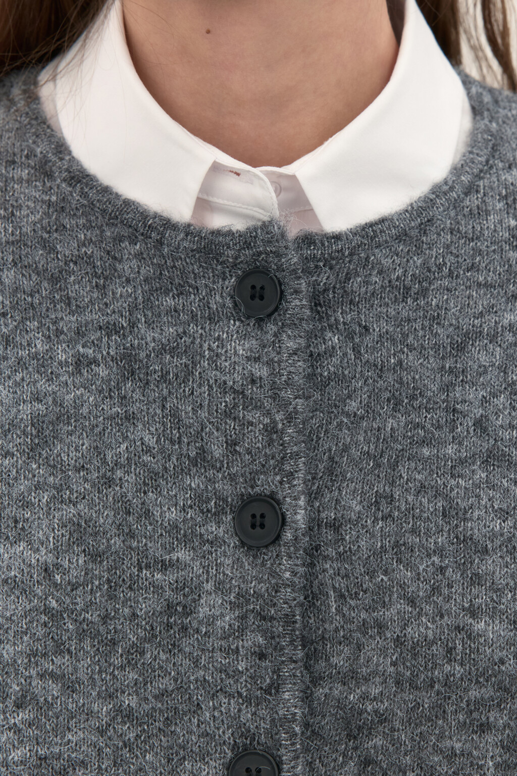 Кардиган на пуговицах с шерстью - цвет серый - 6
