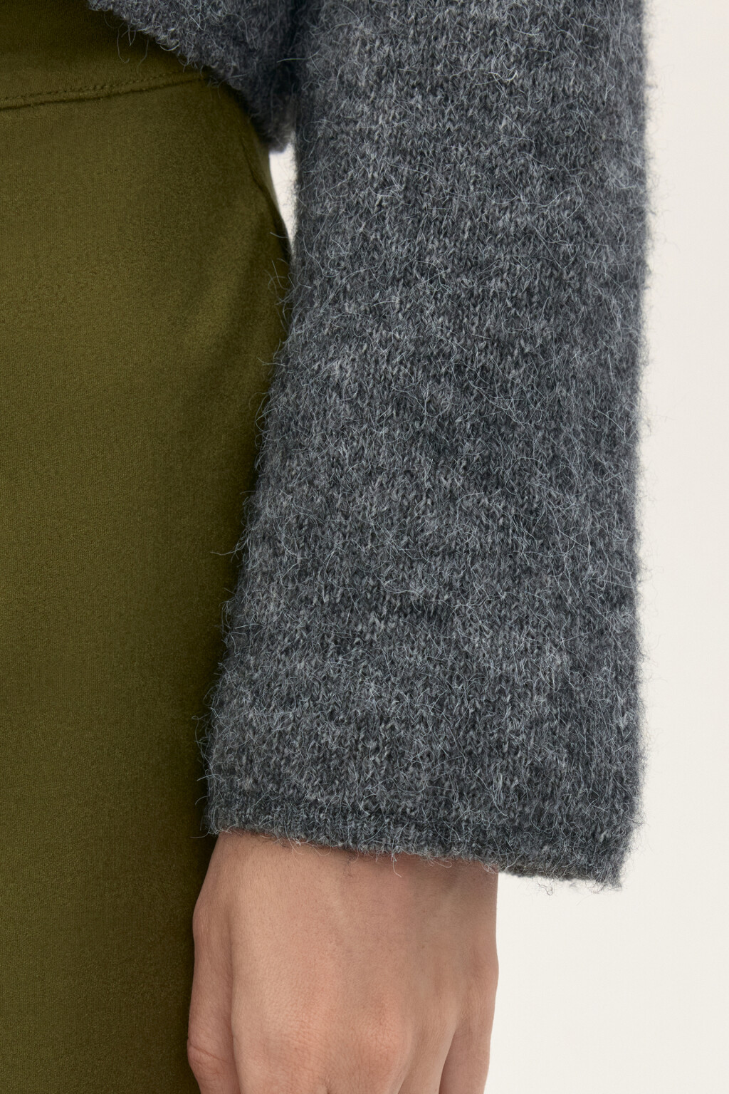 Кардиган на пуговицах с шерстью - цвет серый - 7