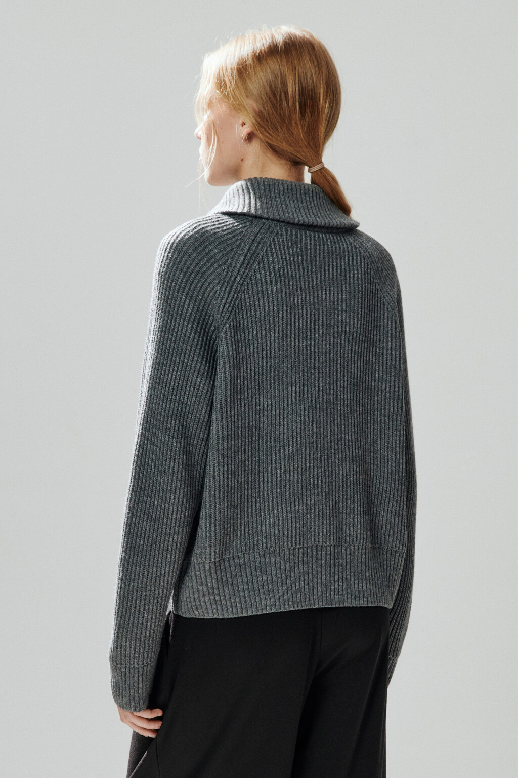 Кардиган вязаный на молнии - цвет серый - 3