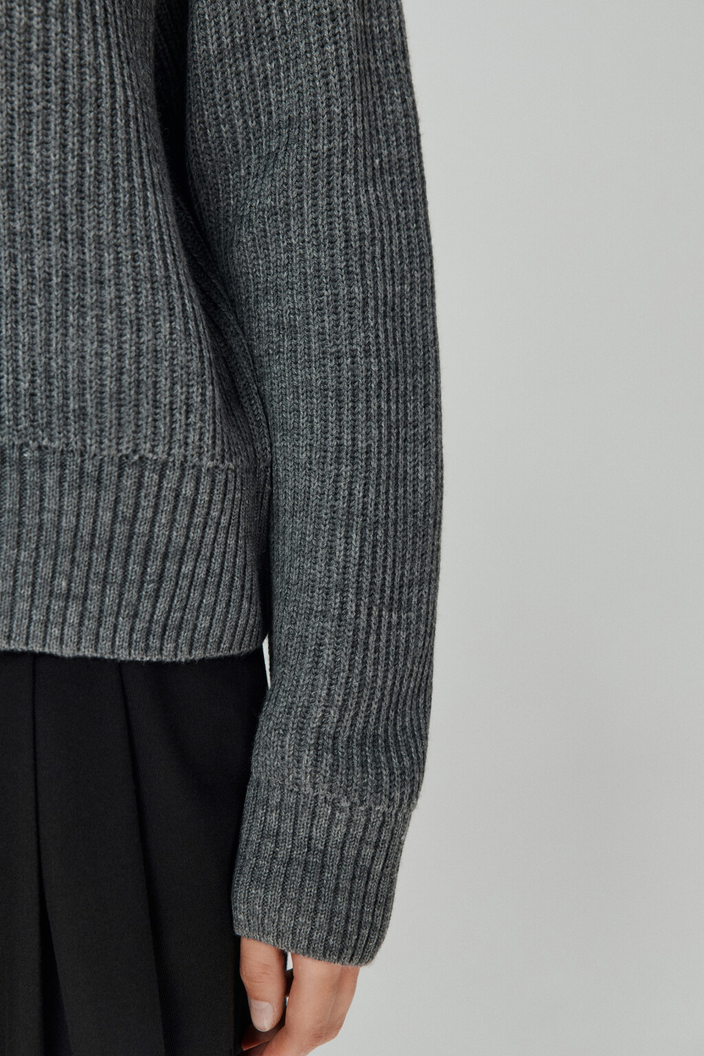 Кардиган вязаный на молнии - цвет серый - 6
