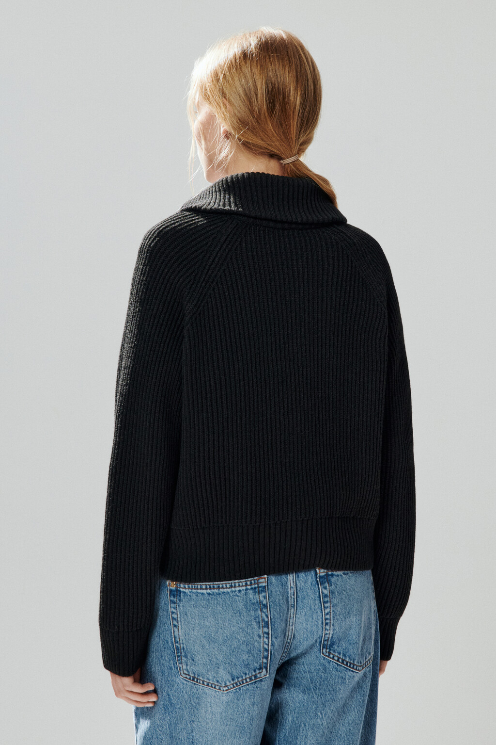 Кардиган вязаный на молнии - цвет черный - 3