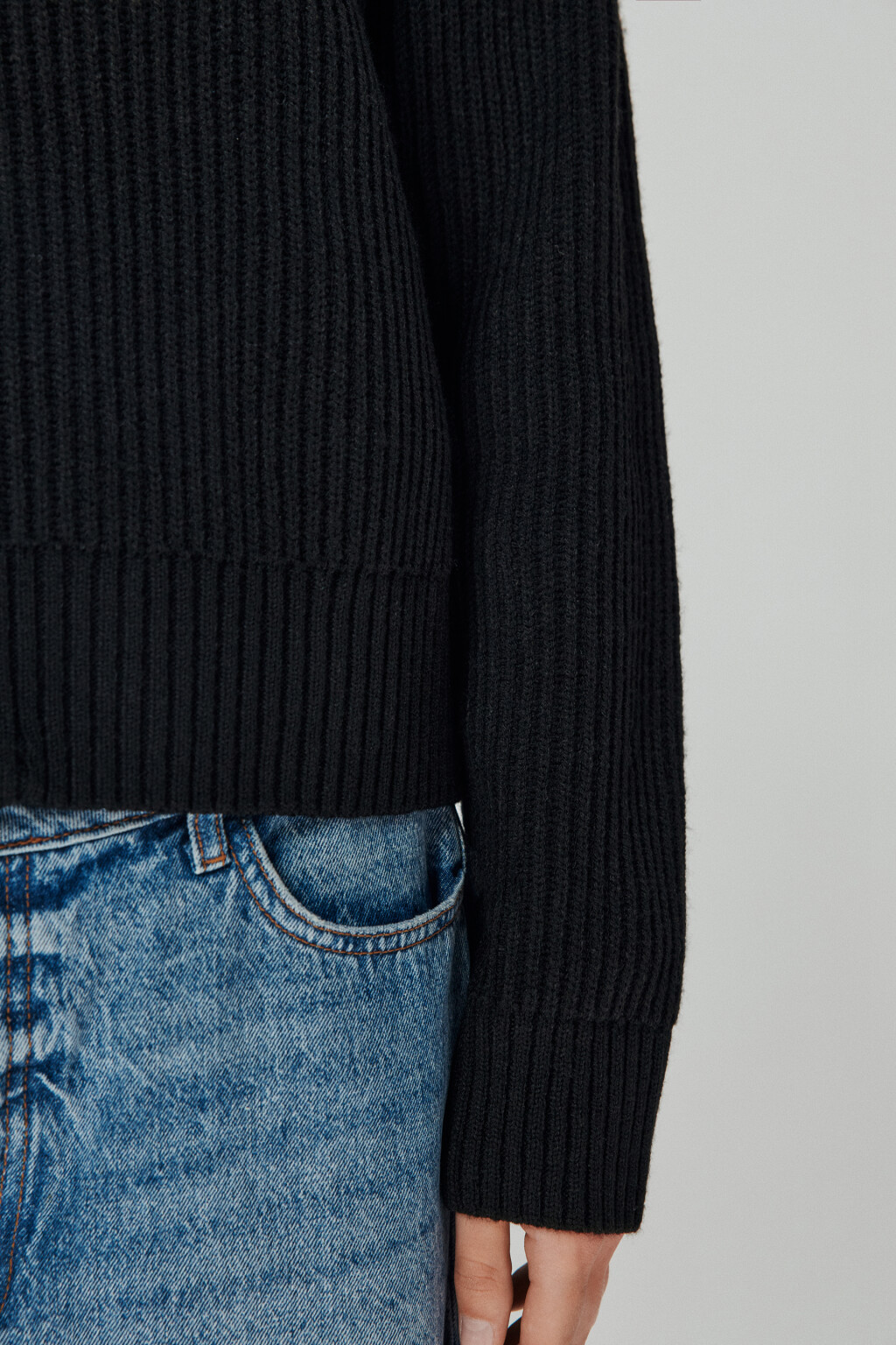 Кардиган вязаный на молнии - цвет черный - 6