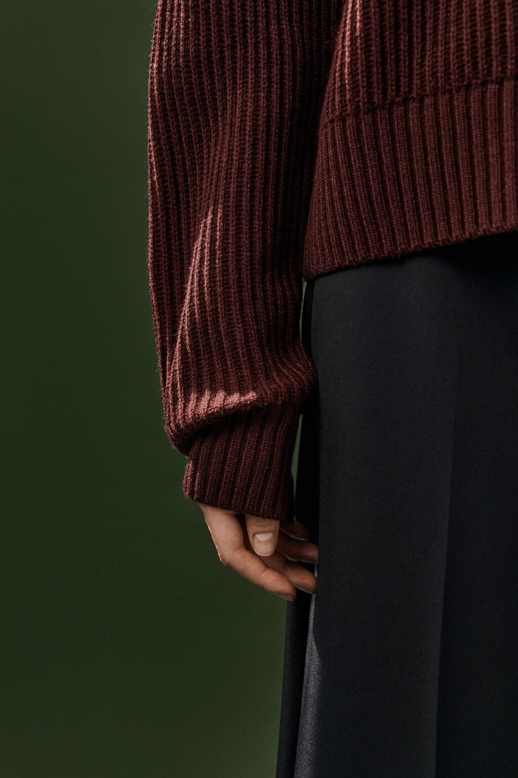 Кардиган вязаный на молнии - цвет бордовый - 7