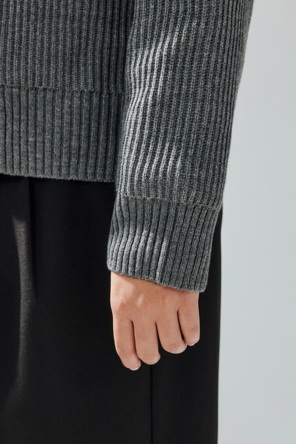 Кардиган вязаный на молнии - цвет серый - 7