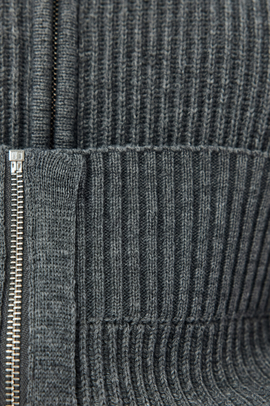Кардиган вязаный на молнии - цвет серый - 8