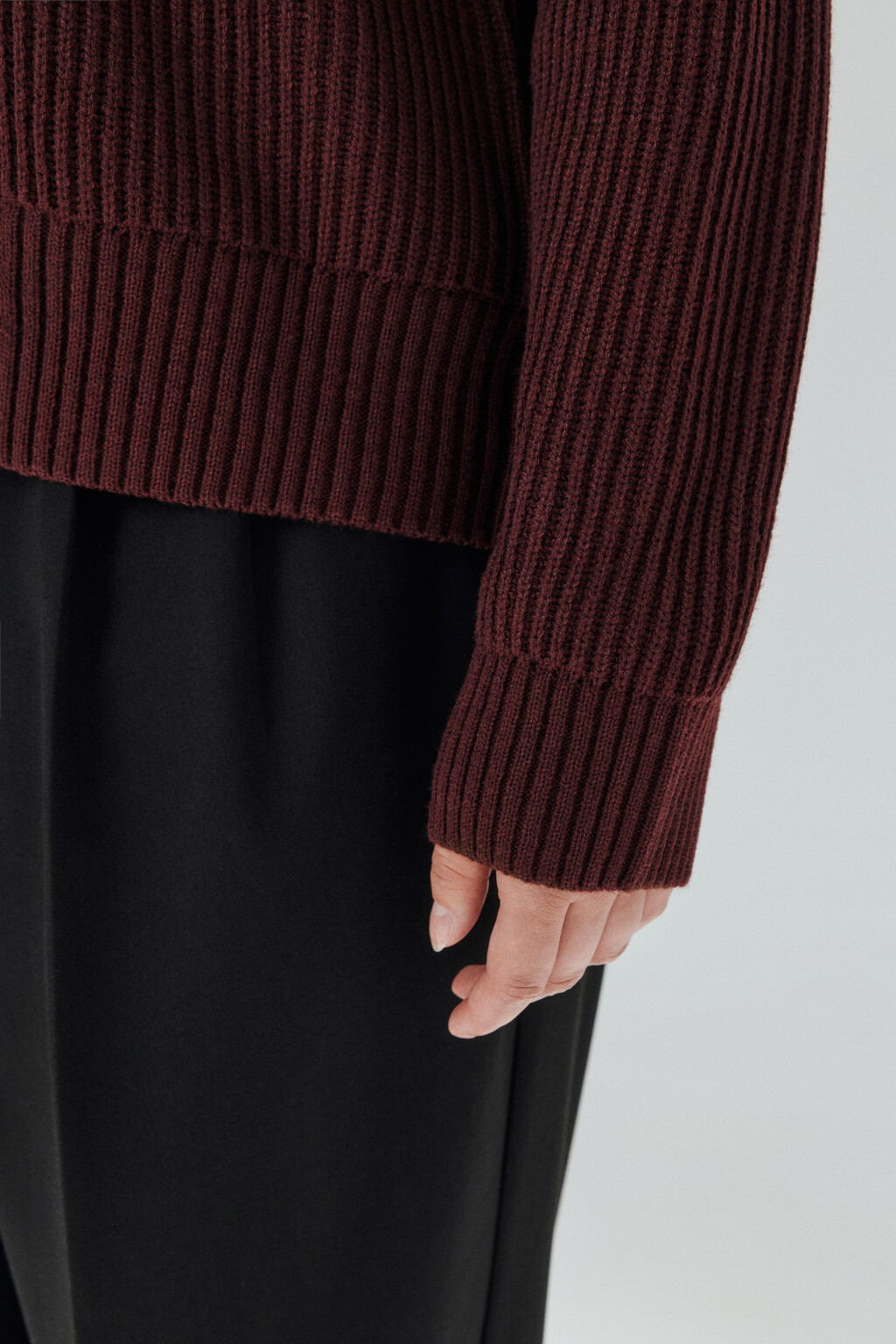 Кардиган вязаный на молнии - цвет бордовый - 6