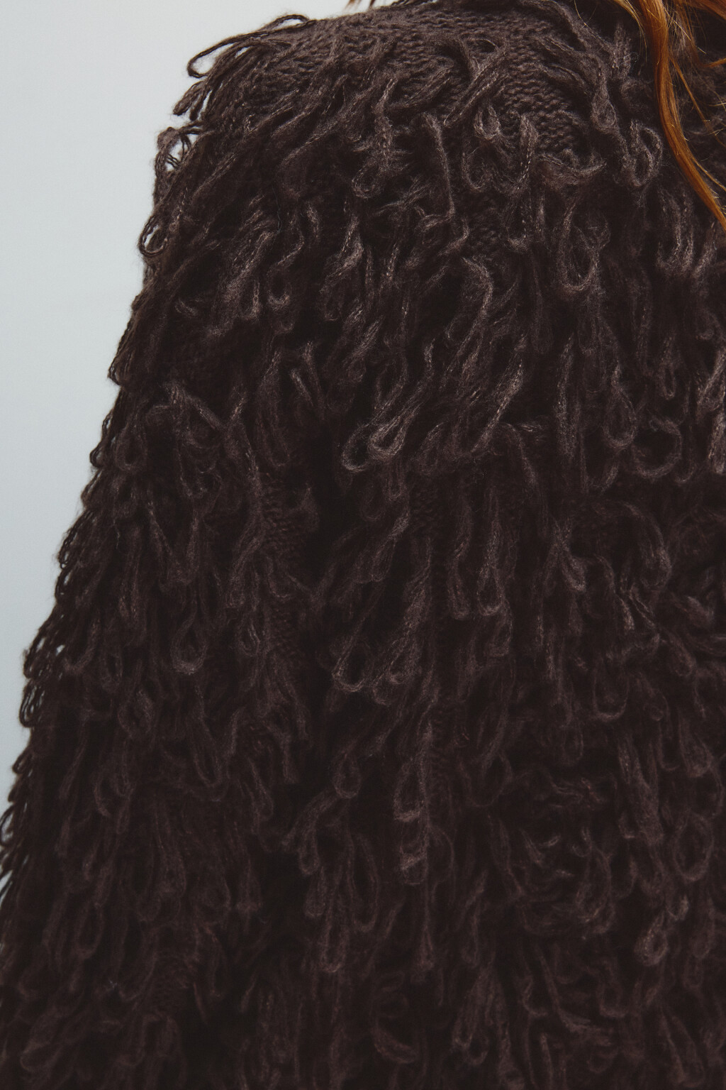 Кардиган на крючках с бахромой - цвет коричневый - 6