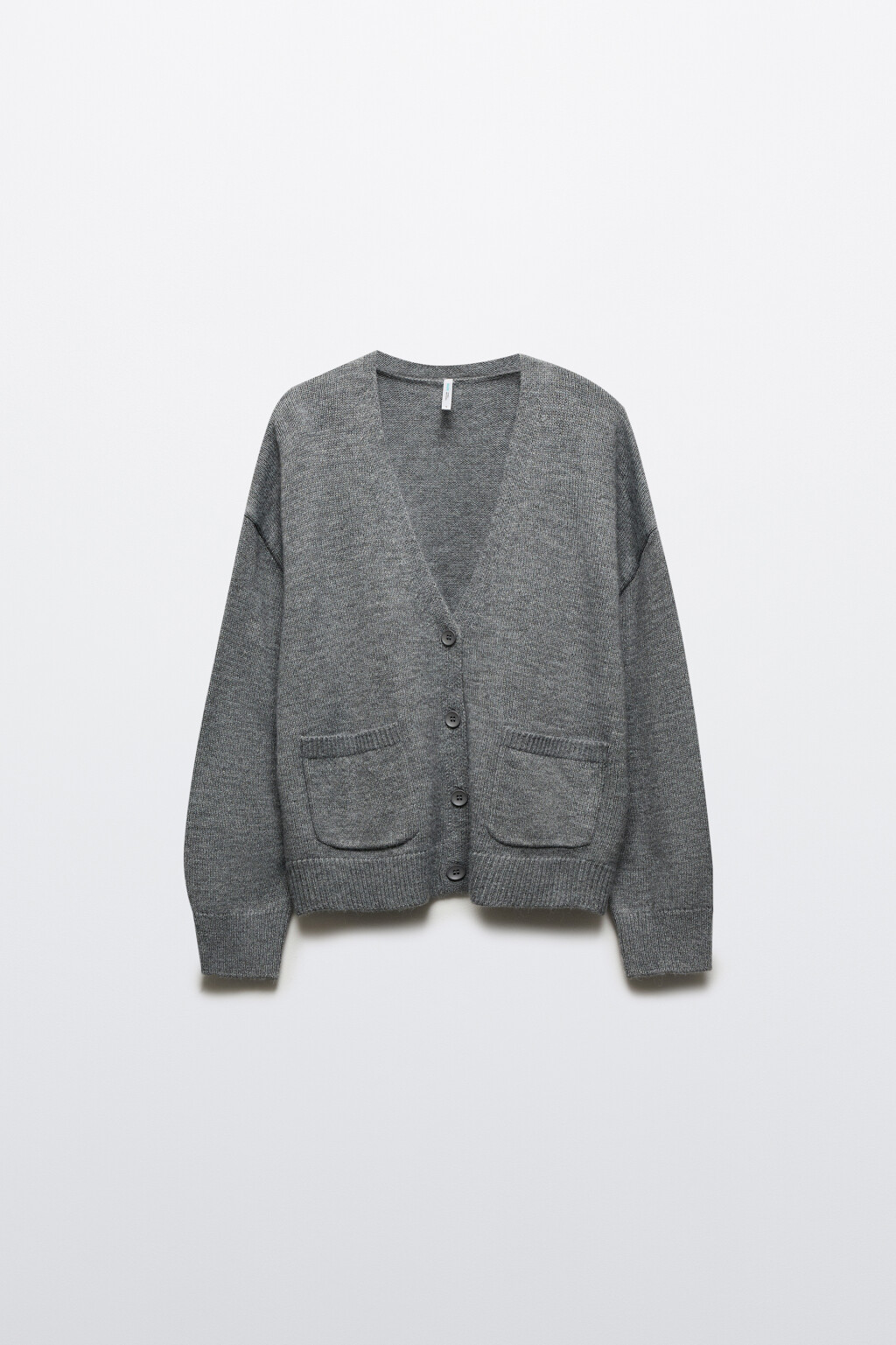 Кардиган на пуговицах с карманами - цвет серый - 7
