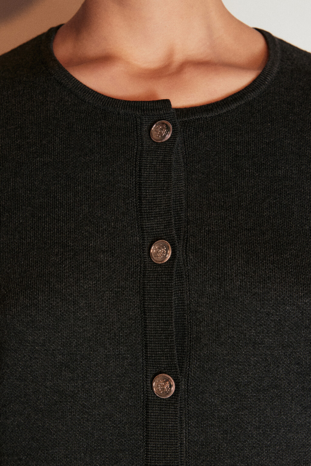 Кардиган жаккардовый на пуговицах - цвет серый - 7