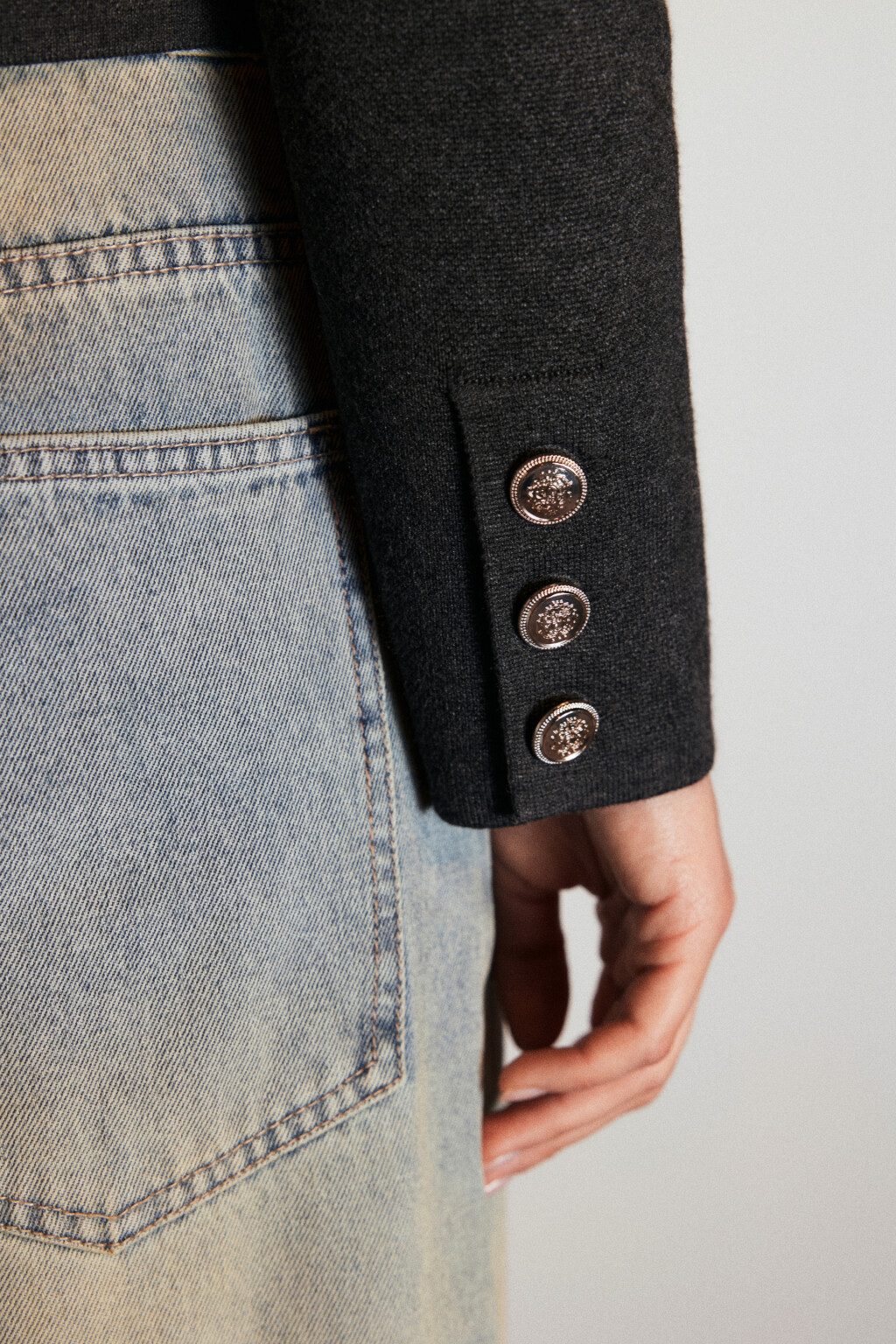 Кардиган жаккардовый на пуговицах - цвет серый - 8