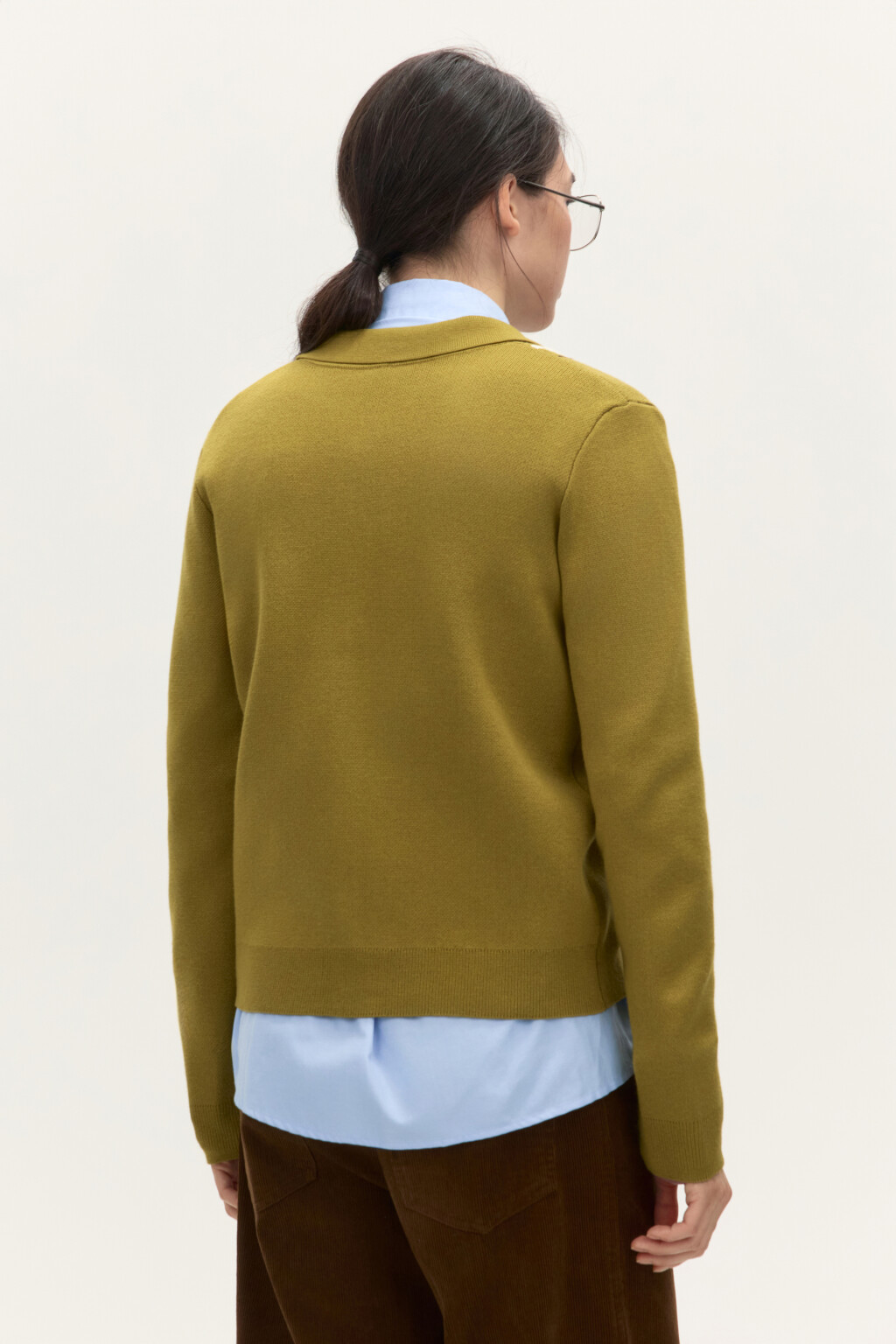 Кардиган на пуговицах с принтом аргайл - цвет зеленый - 3