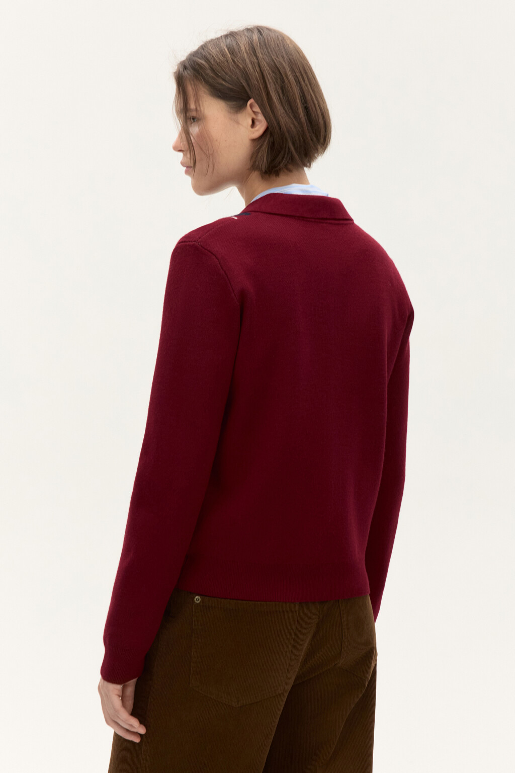 Кардиган на пуговицах с принтом аргайл - цвет красный - 3