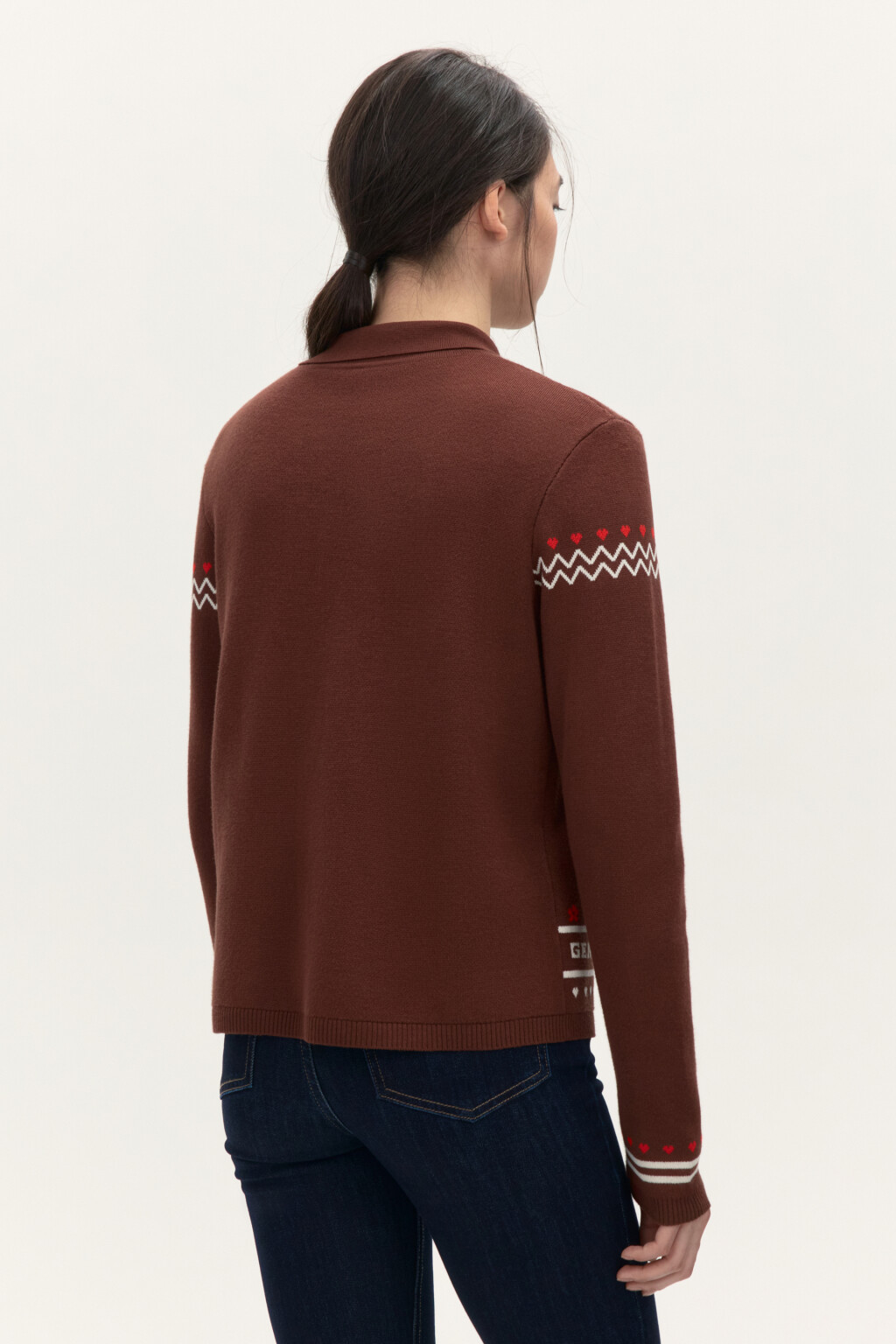 Кардиган на завязках с принтом - цвет коричневый - 2