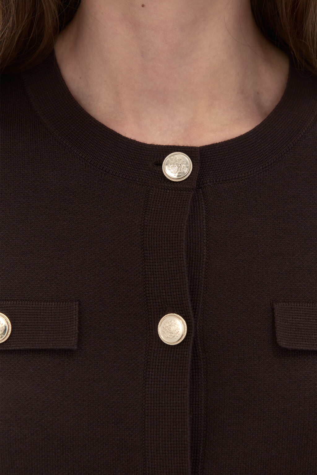 Кардиган вязаный с короткими рукавами - цвет коричневый - 5