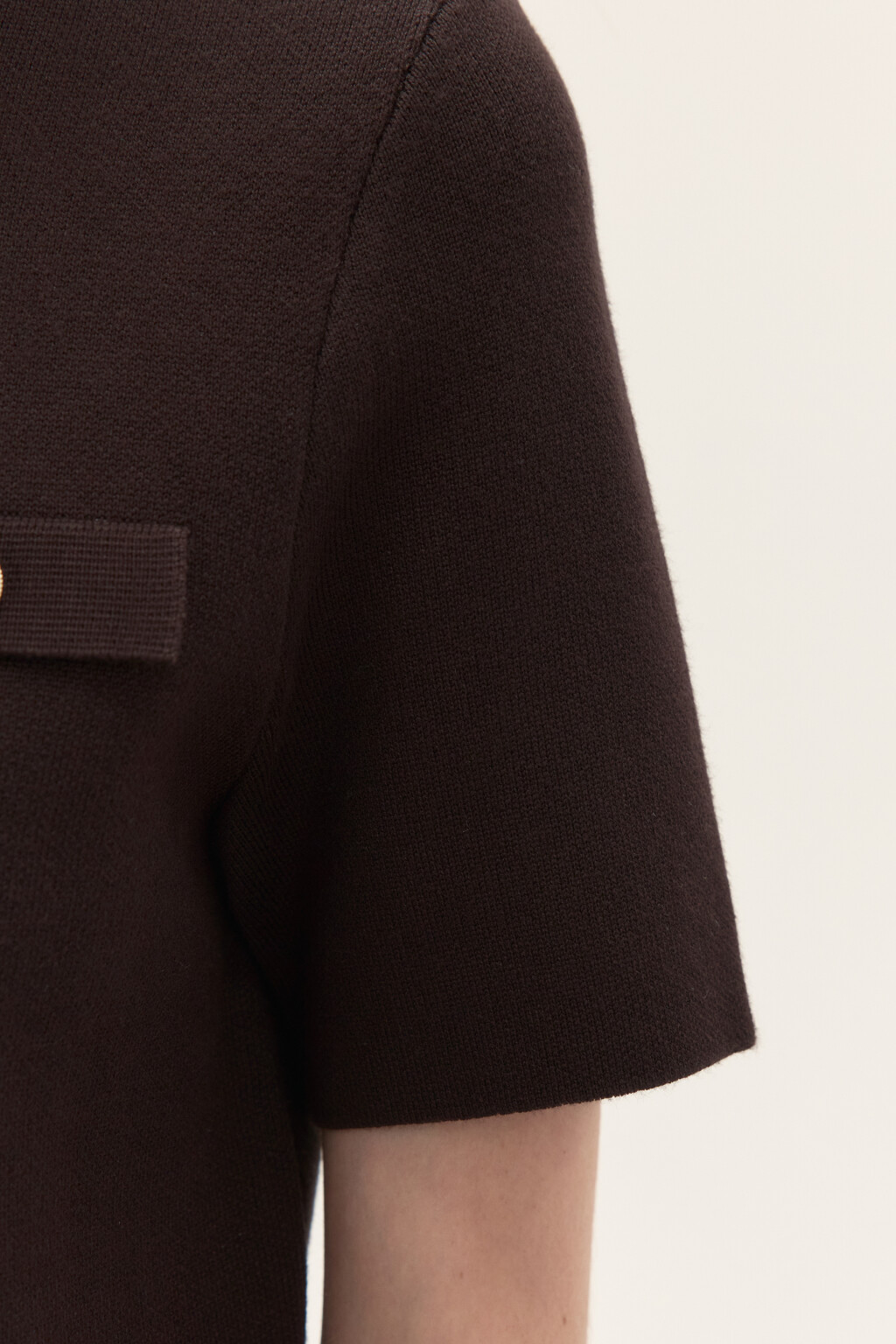Кардиган вязаный с короткими рукавами - цвет коричневый - 6