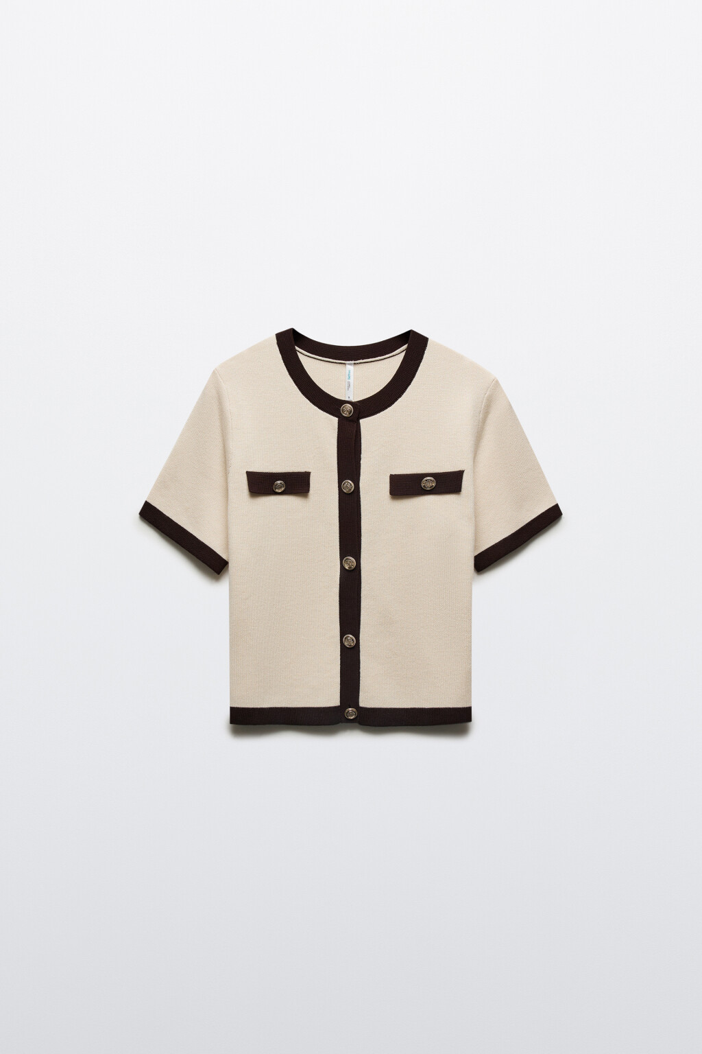 Кардиган вязаный с короткими рукавами - цвет молочный - 7