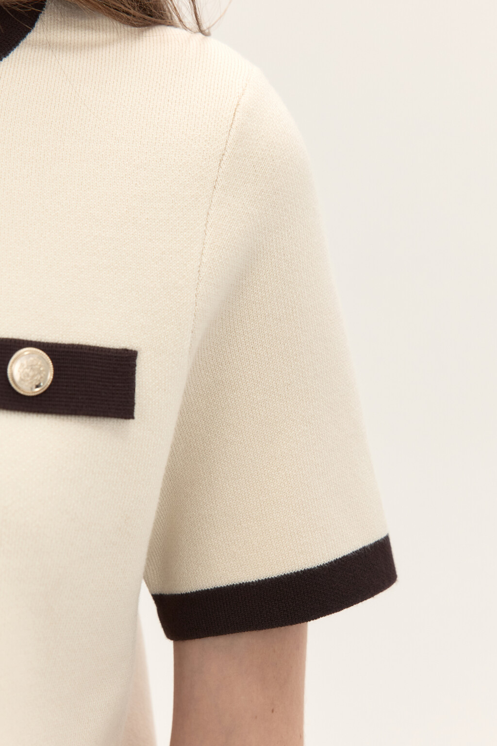 Кардиган вязаный с короткими рукавами - цвет молочный - 6