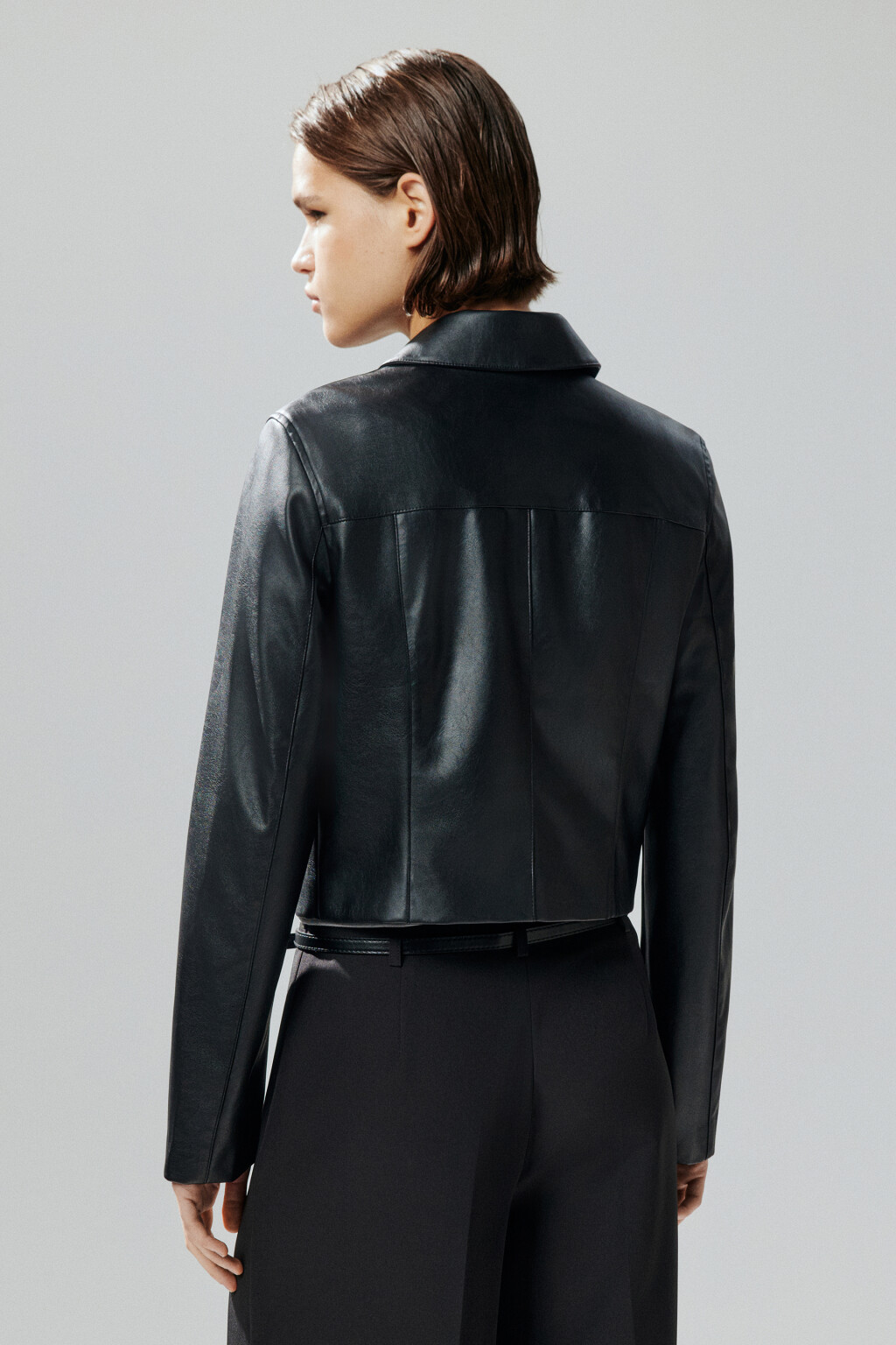 Куртка-жакет приталенная на молнии - цвет черный - 3