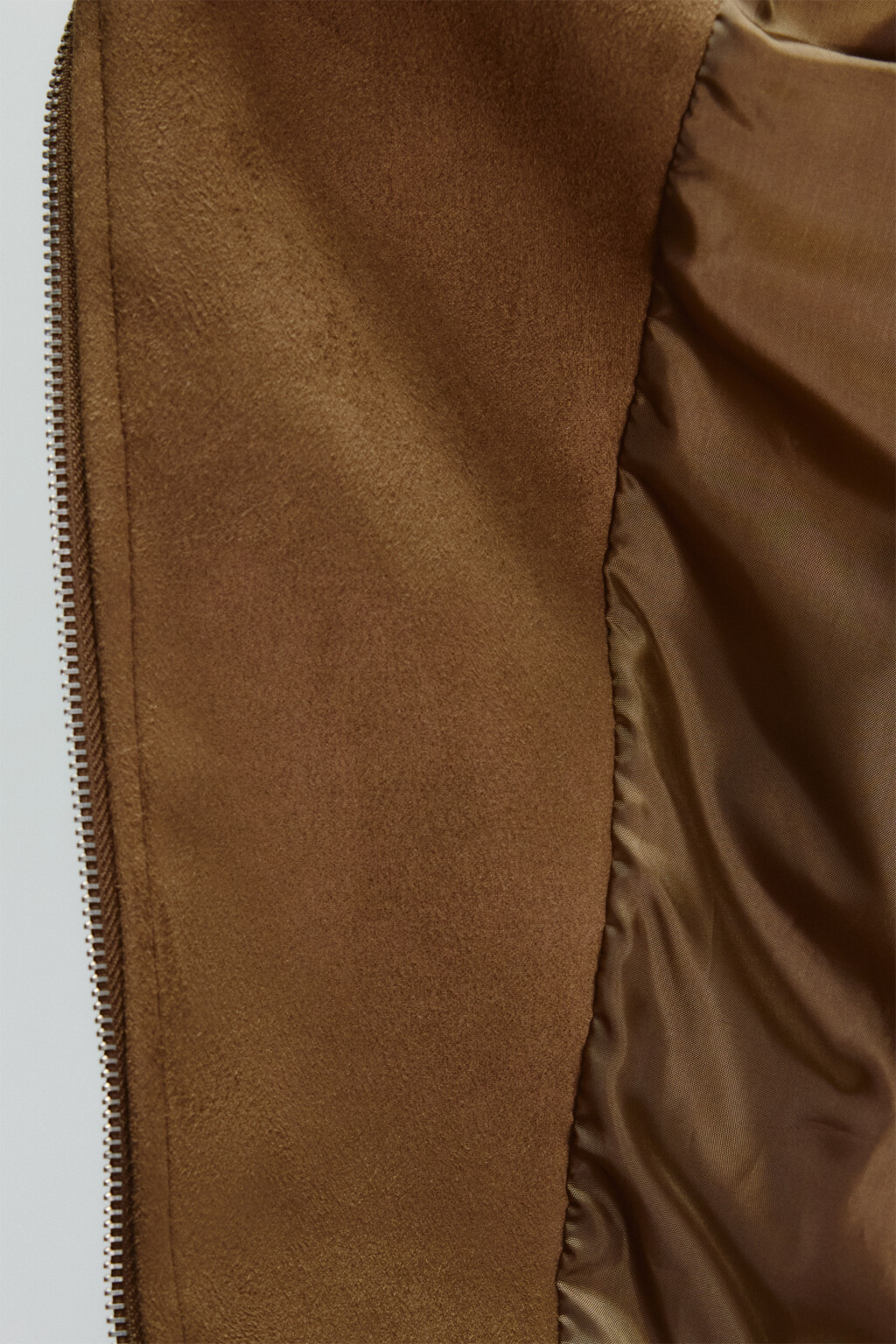 Куртка-косуха с замшевой фактурой - цвет коричневый - 8