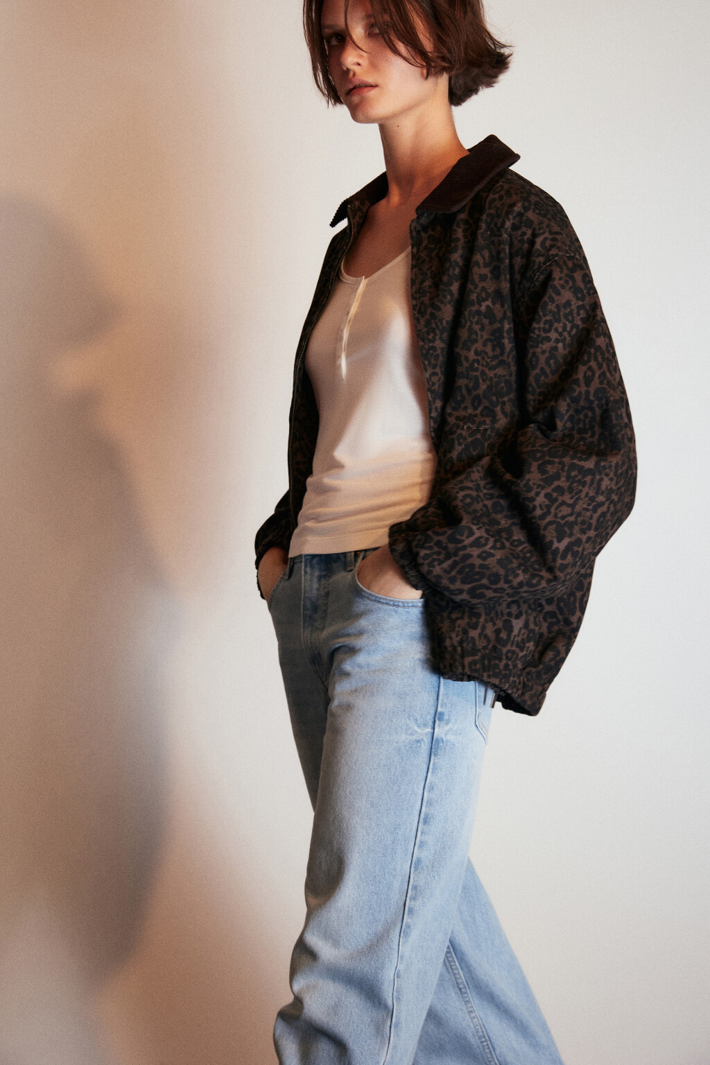 Куртка на молнии с леопардовым принтом - цвет мультиколор - 1