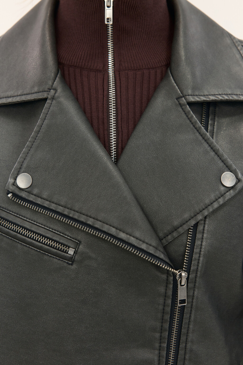 Куртка-косуха с вареным эффектом - цвет серый - 6