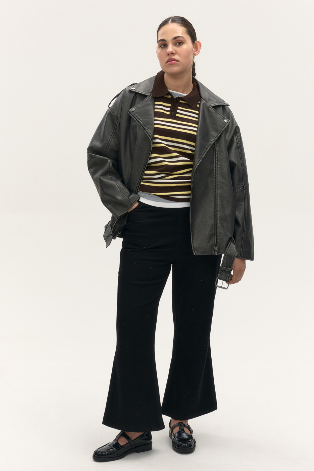 Куртка-косуха с вареным эффектом - цвет серый - 1