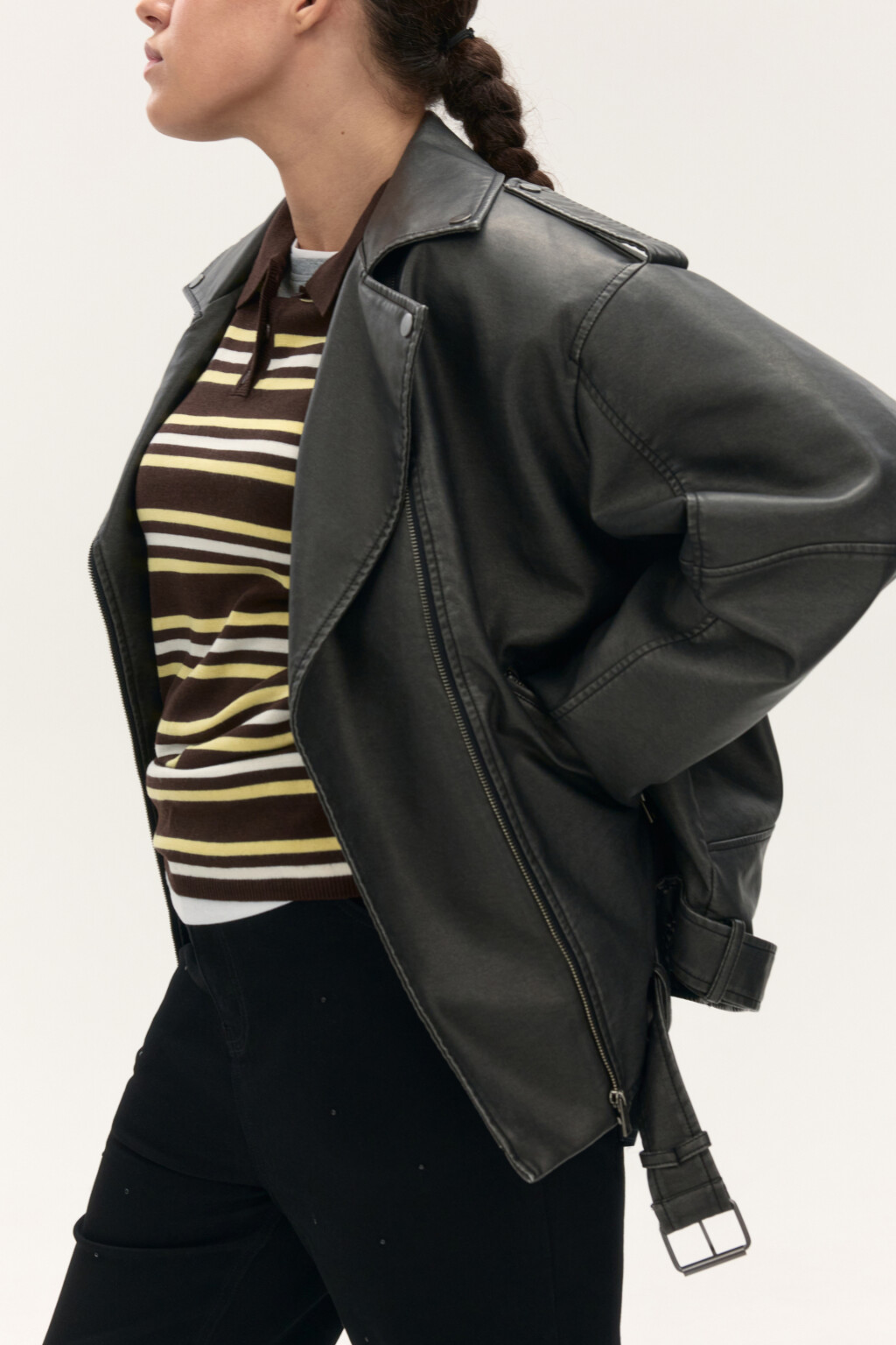 Куртка-косуха с вареным эффектом - цвет серый - 2