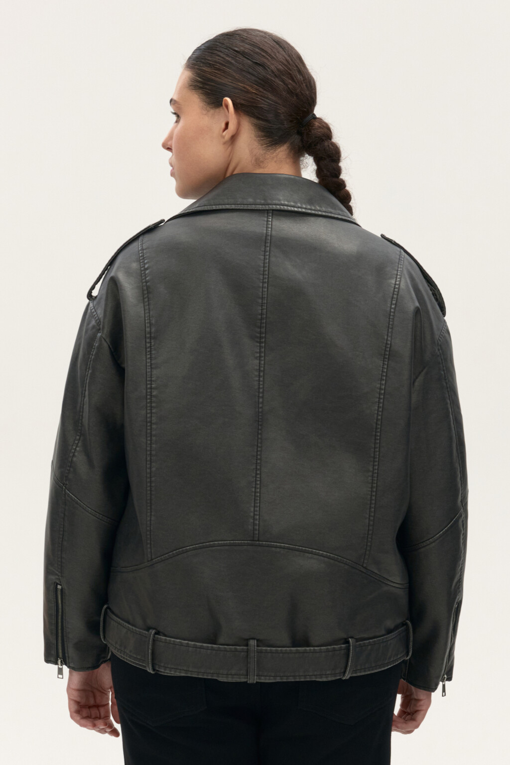 Куртка-косуха с вареным эффектом - цвет серый - 4