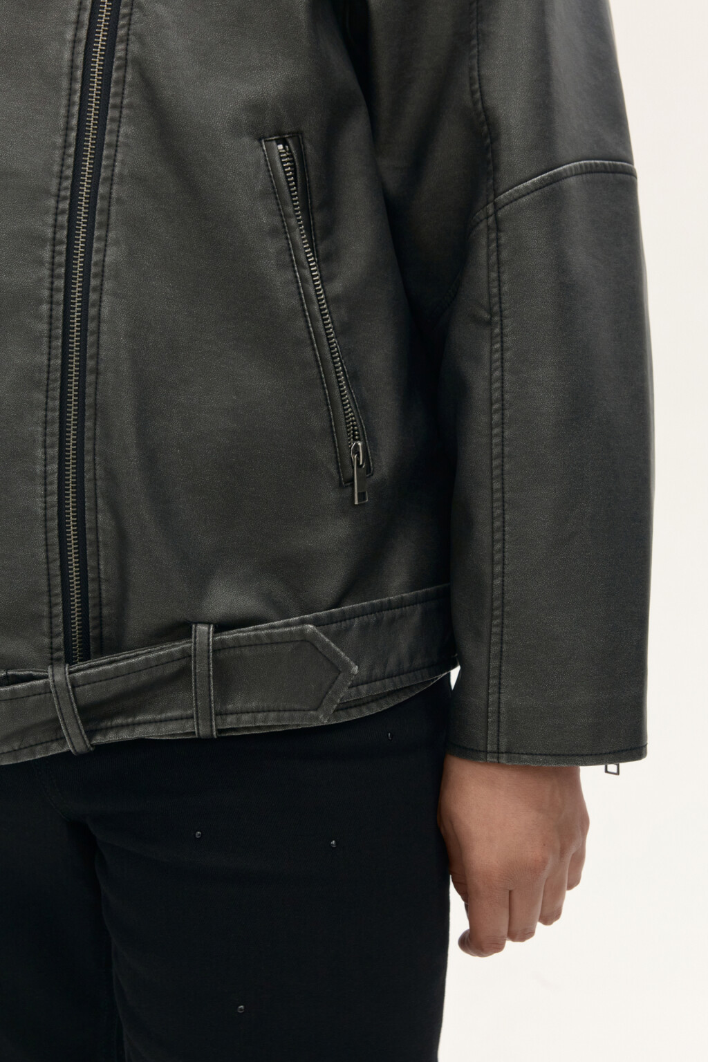 Куртка-косуха с вареным эффектом - цвет серый - 6