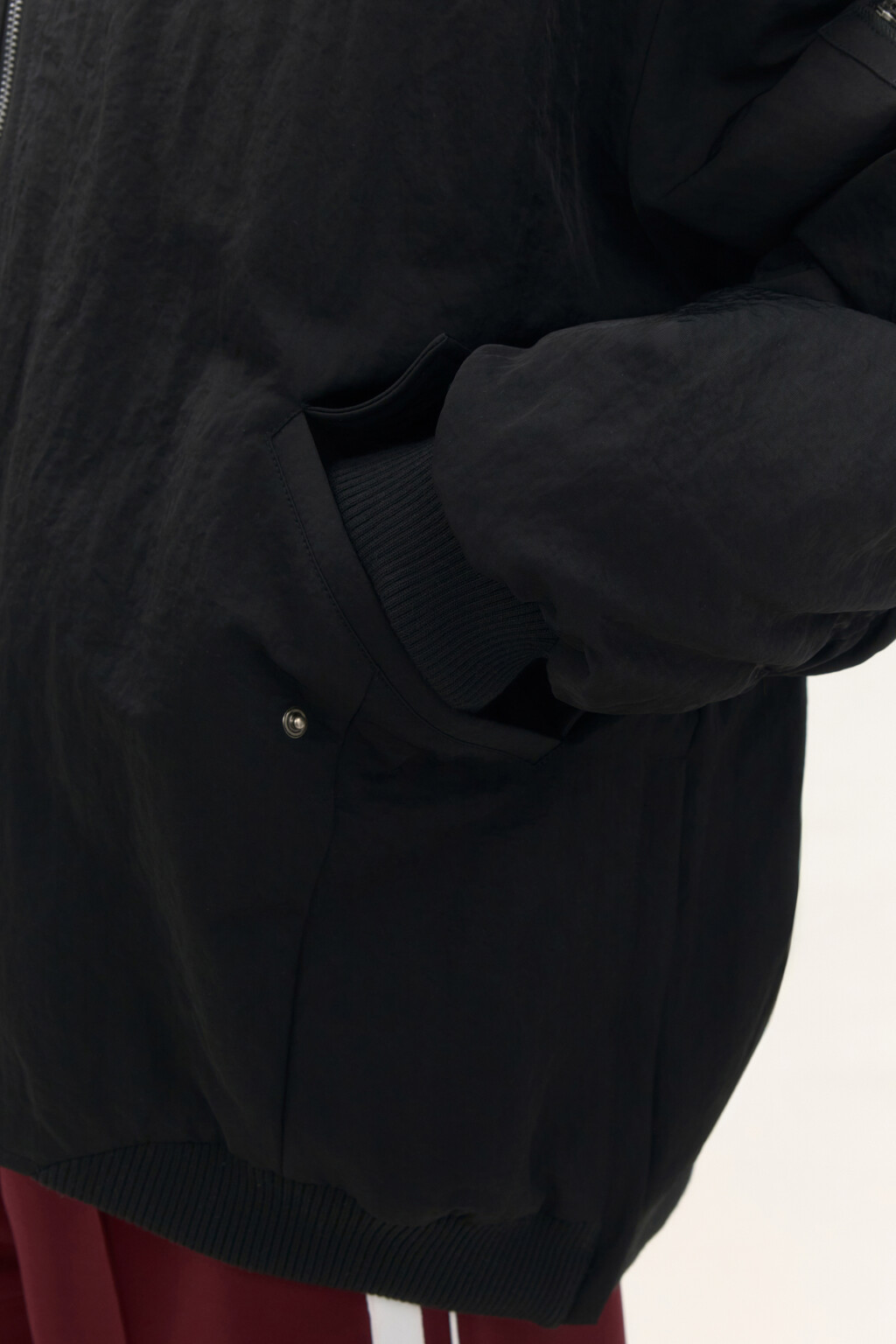 Куртка-бомбер утепленная - цвет черный - 6