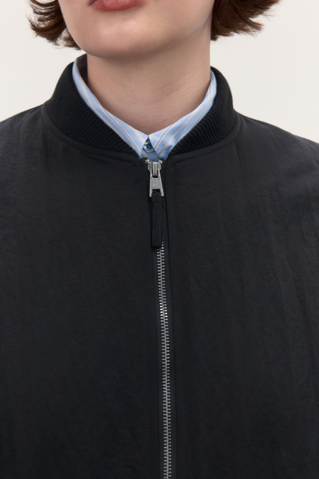 Куртка-бомбер oversize утепленная - цвет черный - 5