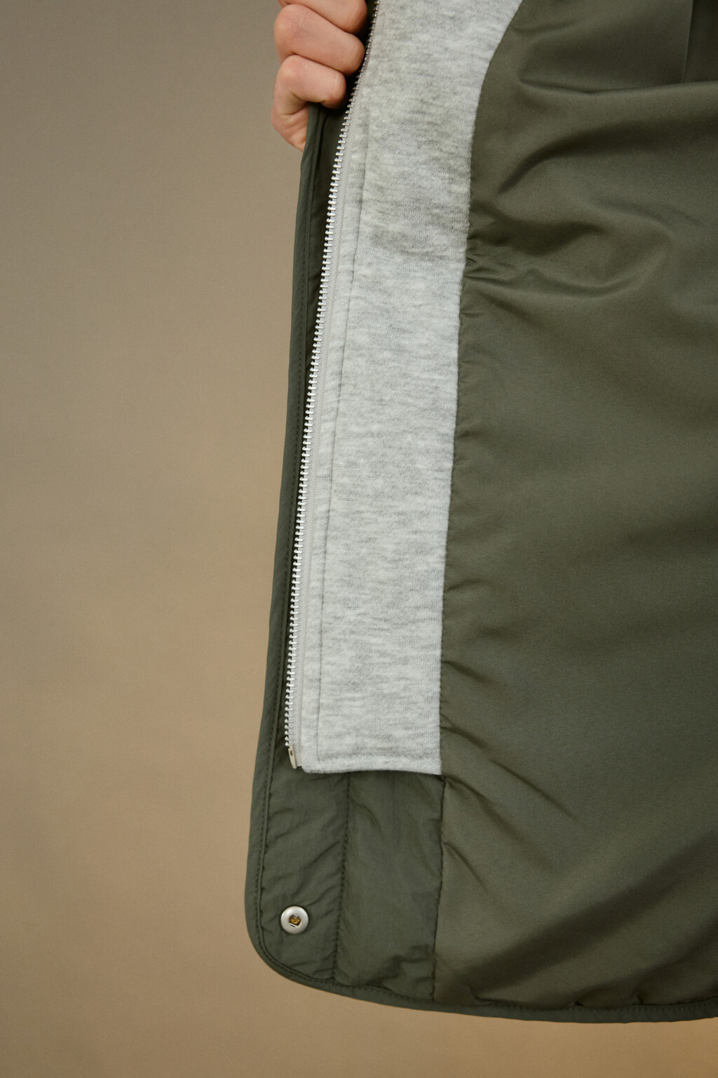 Куртка стеганая с имитацией худи - цвет зеленый - 6