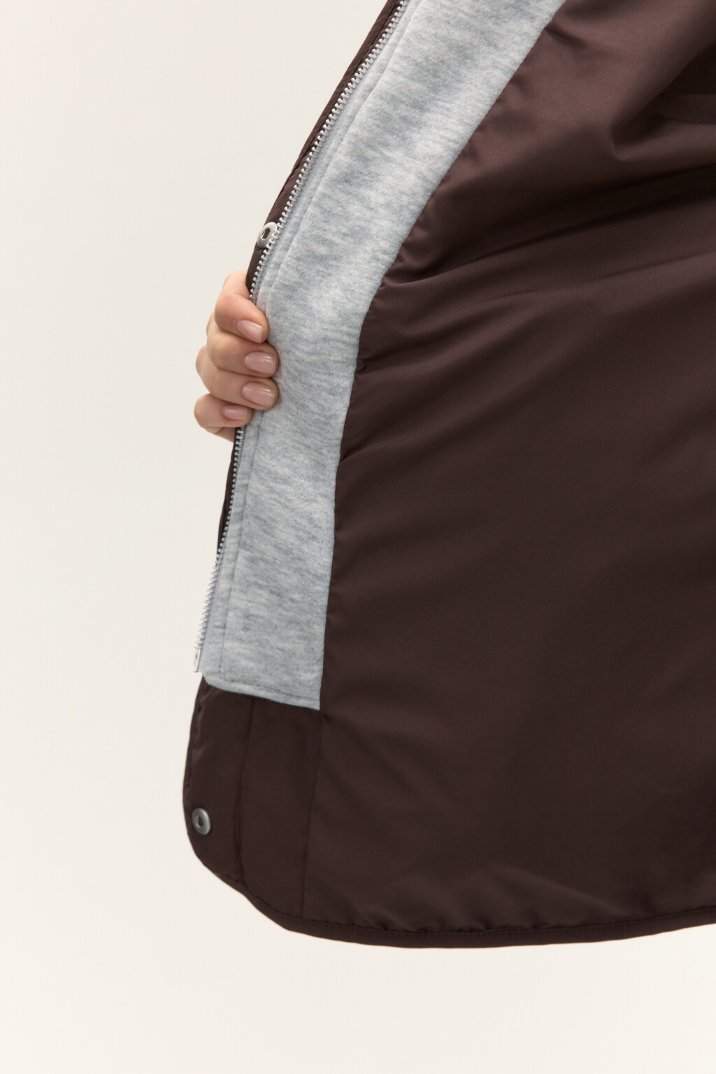 Куртка стеганая с имитацией худи - цвет коричневый - 8