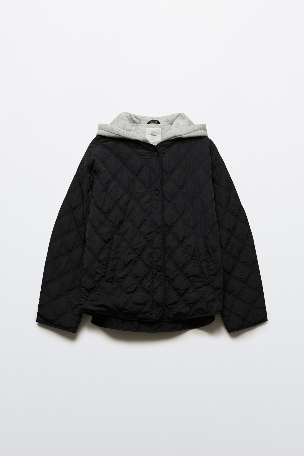 Куртка стеганая с имитацией худи - цвет черный - 8