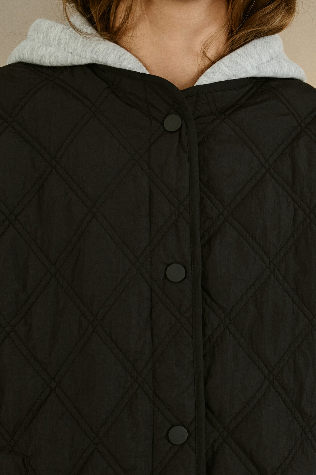 Куртка стеганая с имитацией худи - цвет черный - 5