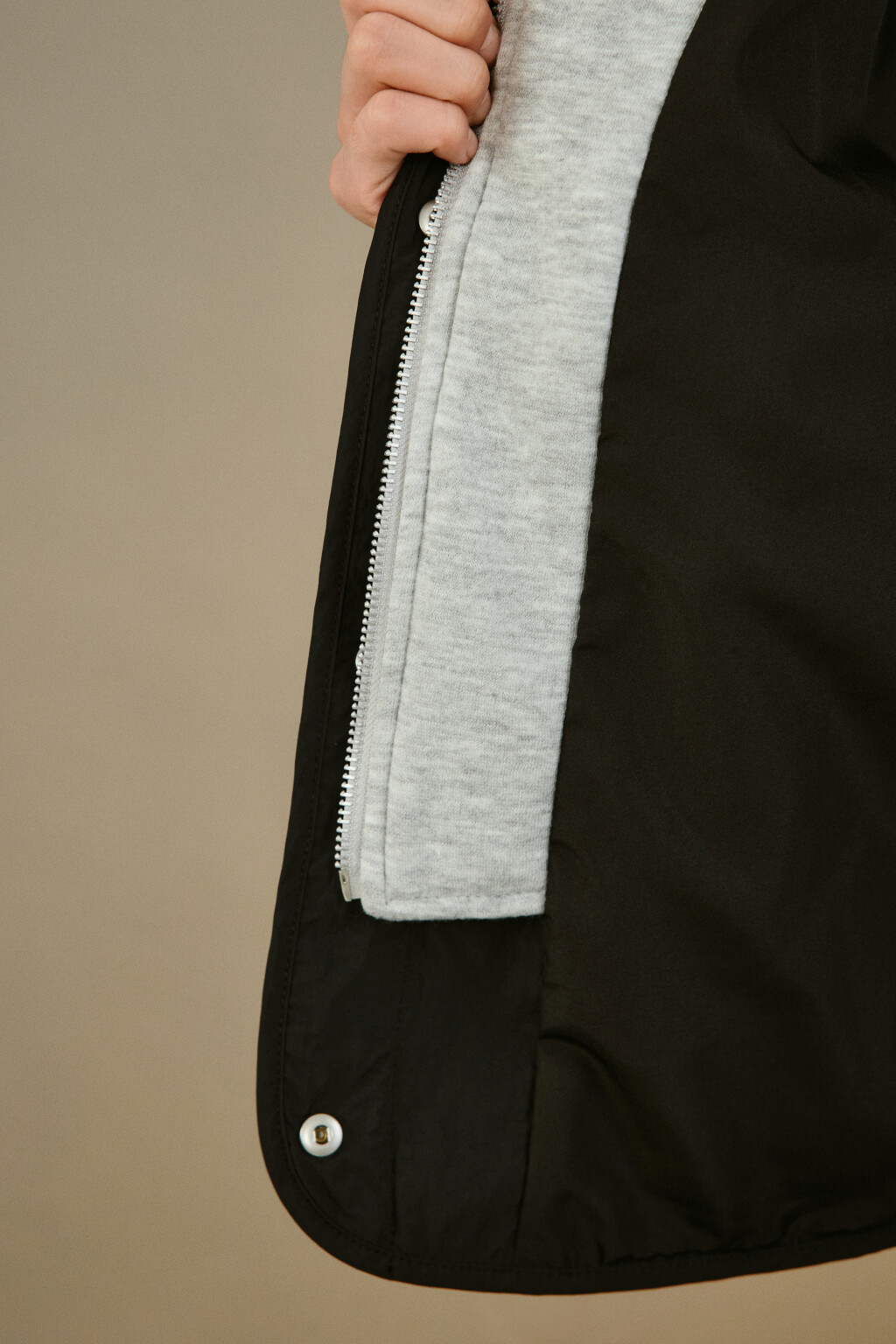 Куртка стеганая с имитацией худи - цвет черный - 7