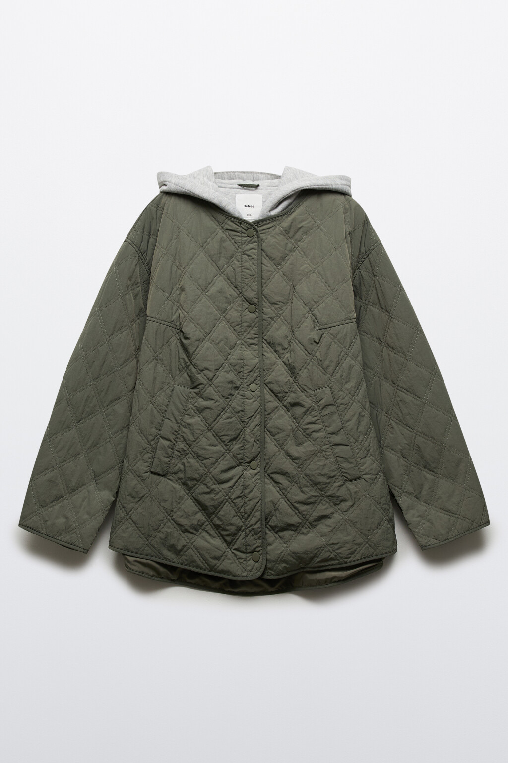Куртка стеганая с имитацией худи - цвет зеленый - 6