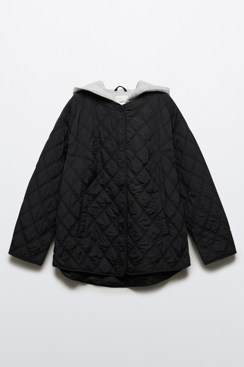 Куртка стеганая с имитацией худи - цвет черный - 8