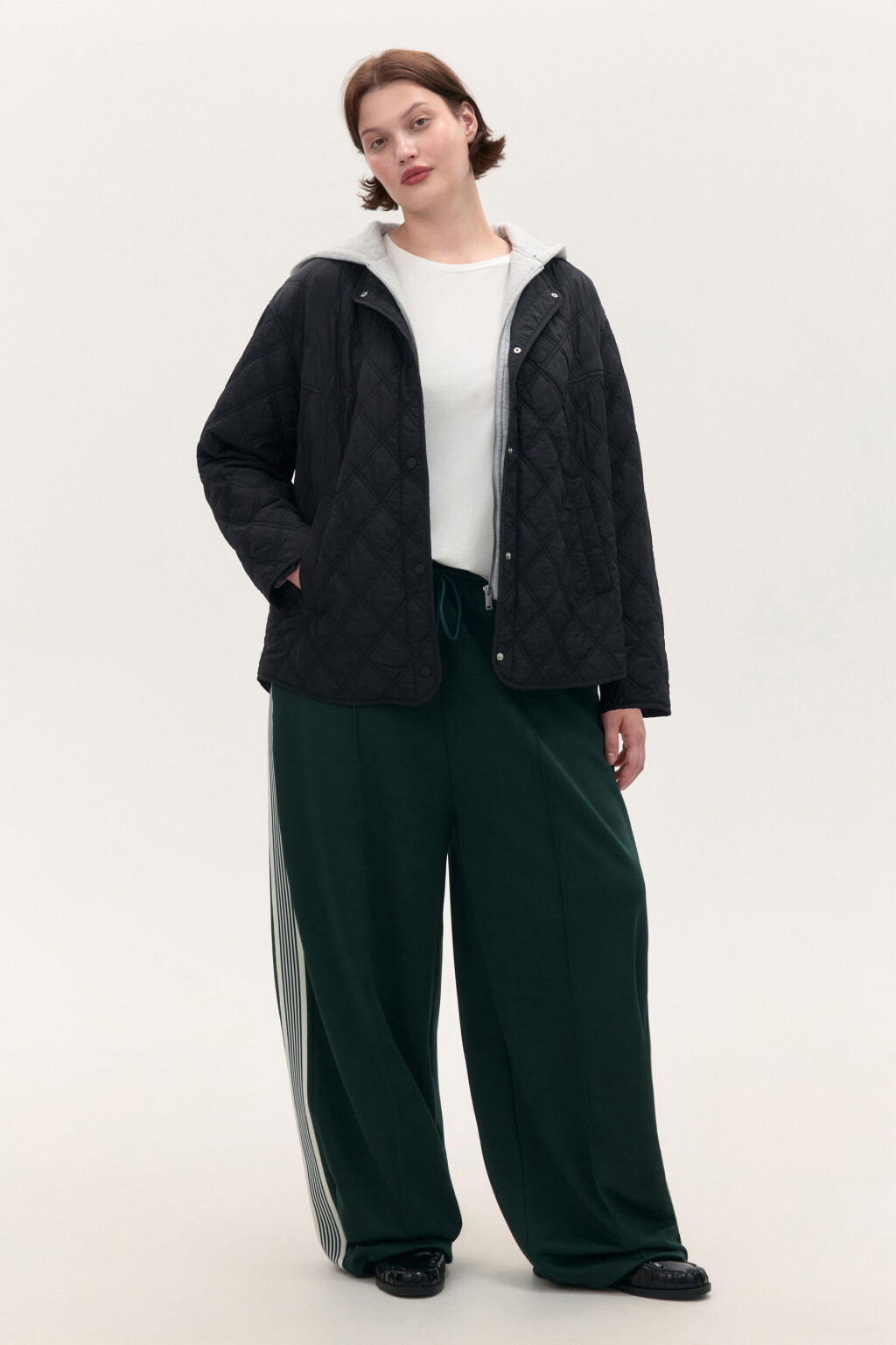 Куртка стеганая с имитацией худи - цвет черный - 4