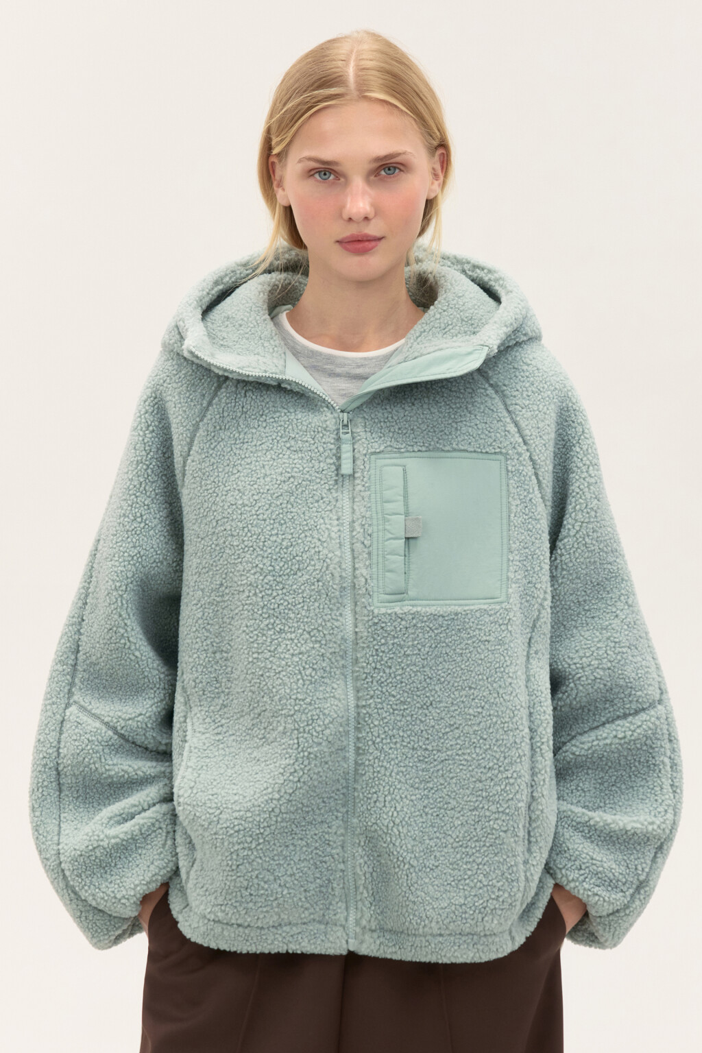 Куртка плюшевая с капюшоном - цвет мятный - 2