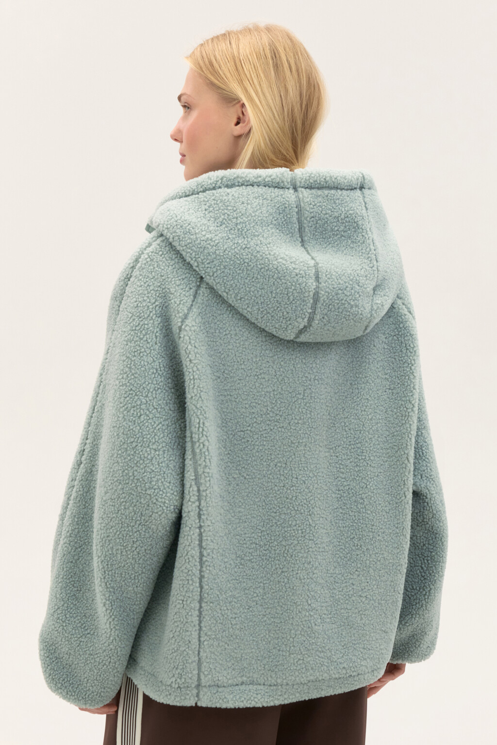 Куртка плюшевая с капюшоном - цвет мятный - 3