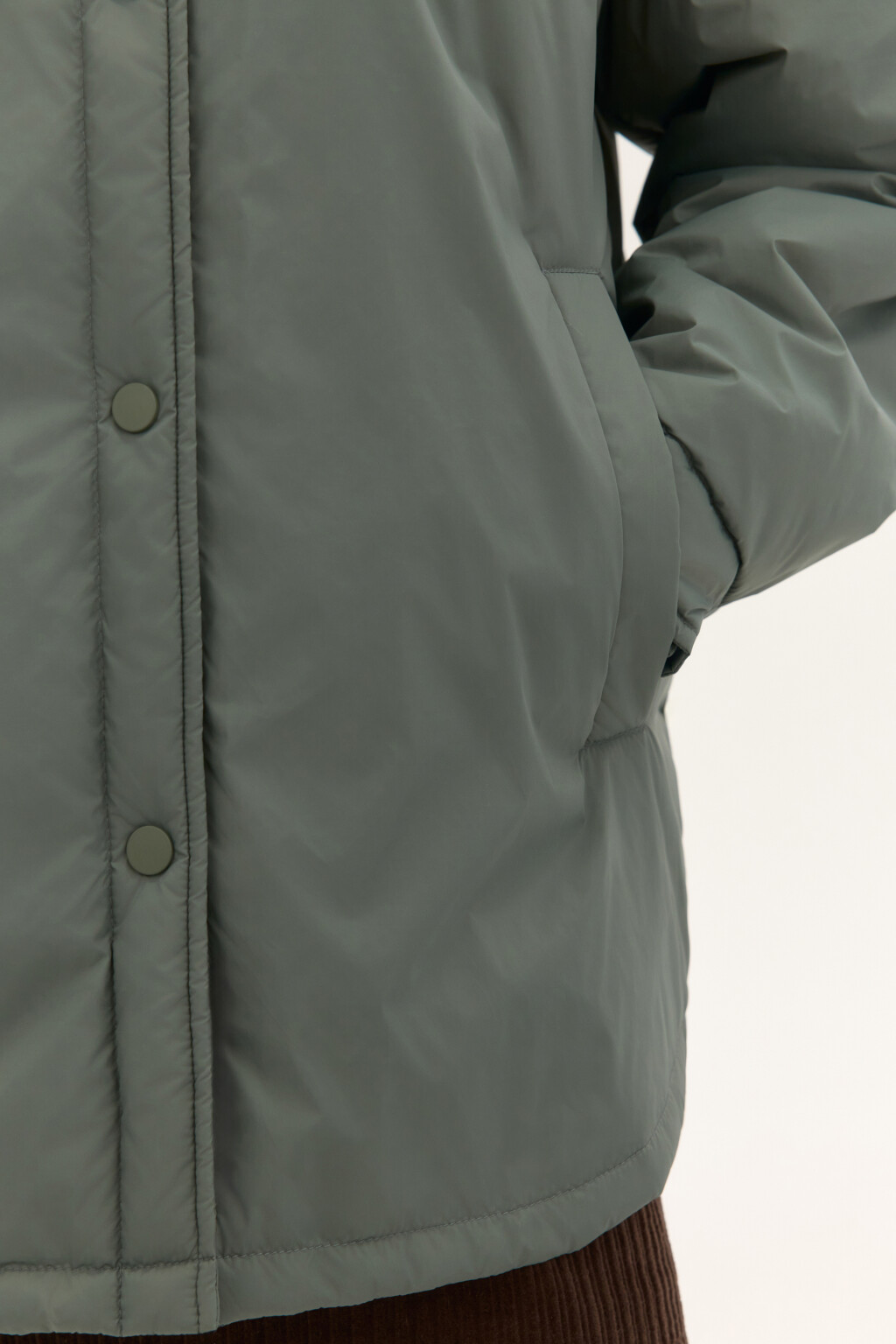 Куртка-рубашка oversize на утеплителе - цвет зеленый - 6