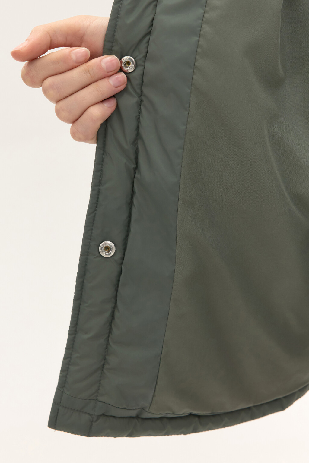 Куртка-рубашка oversize на утеплителе - цвет зеленый - 7