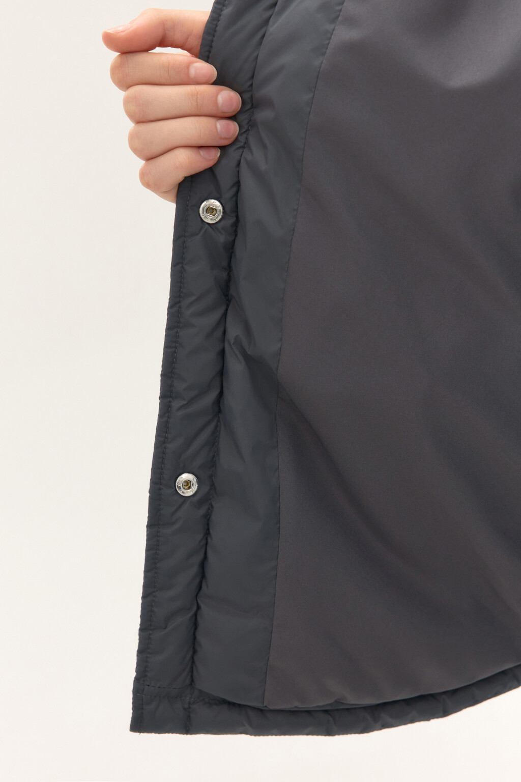 Куртка-рубашка oversize на утеплителе - цвет серый - 7