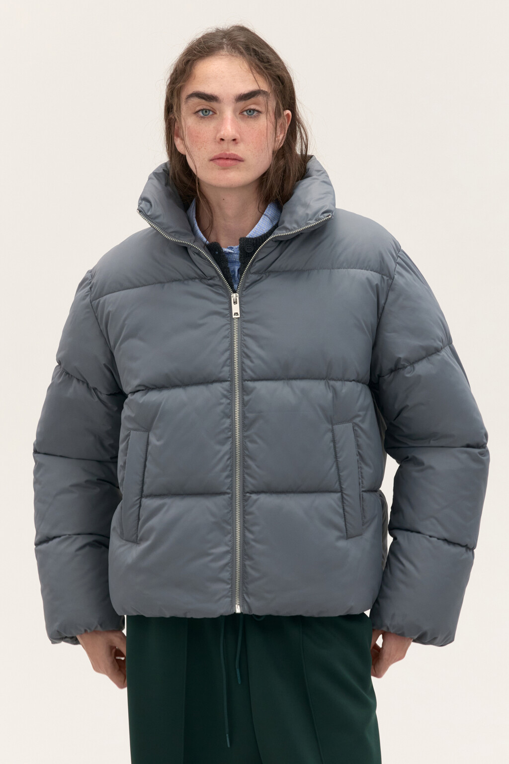 Куртка стеганая с воротником-стойкой - цвет серый - 2