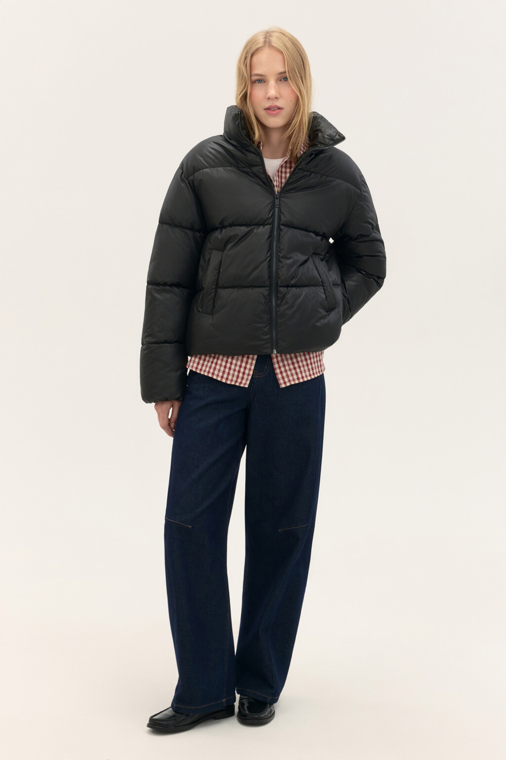 Куртка стеганая с воротником-стойкой - цвет черный - 4