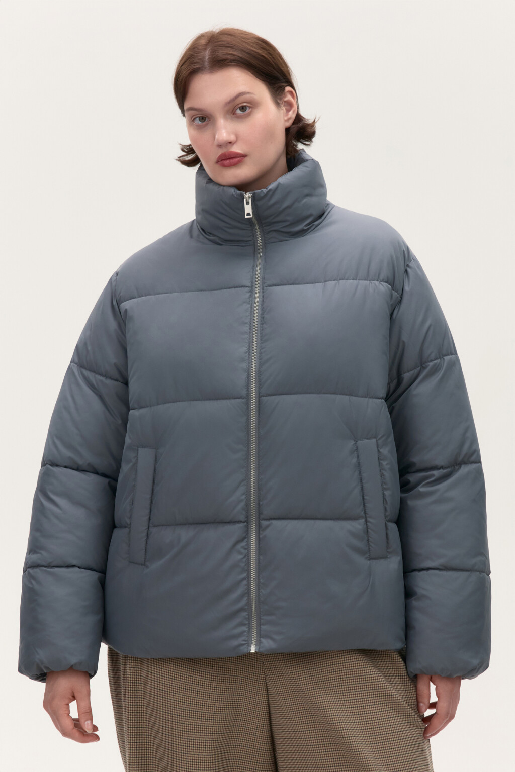 Куртка стеганая с воротником-стойкой - цвет серый - 2