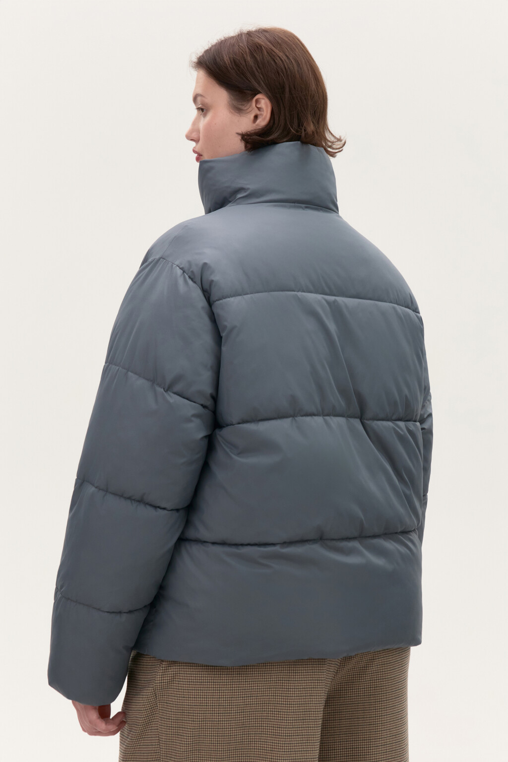 Куртка стеганая с воротником-стойкой - цвет серый - 3
