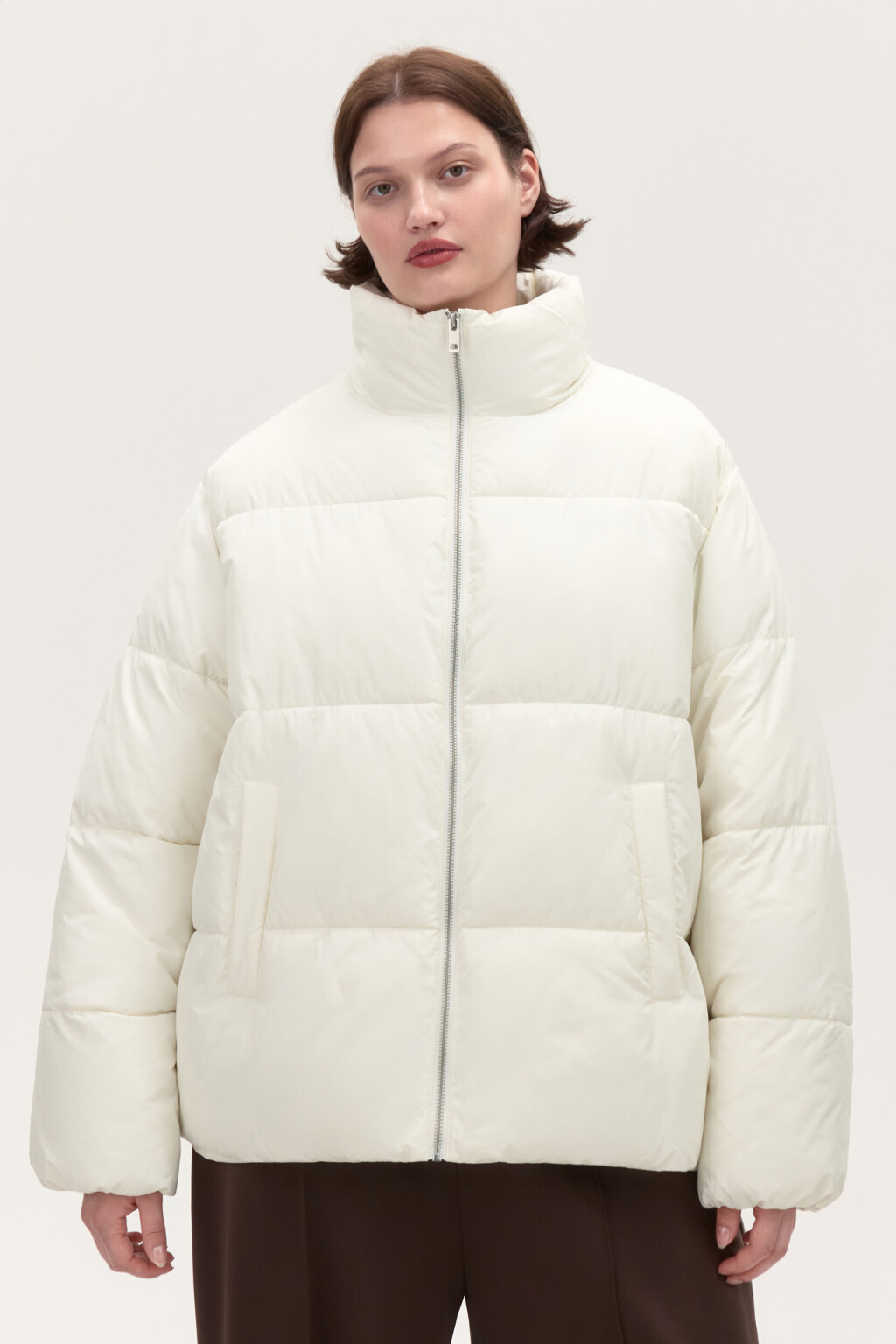 Куртка стеганая с воротником-стойкой - цвет молочный - 3