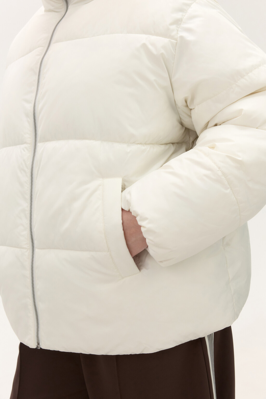 Куртка стеганая с воротником-стойкой - цвет молочный - 7